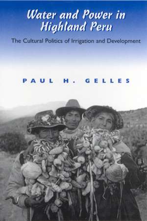 Water and Power in Highland Peru: The Cultural Politics of Irrigation and Development de Paul Gelles