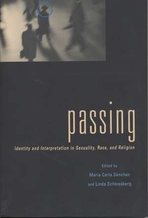 Passing – Identity and Interpretation in Sexuality, Race, and Religion de Maria C. Sanchez