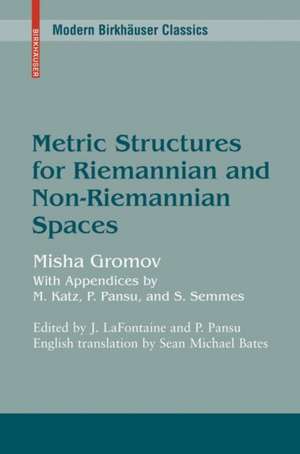 Metric Structures for Riemannian and Non-Riemannian Spaces de M. Katz