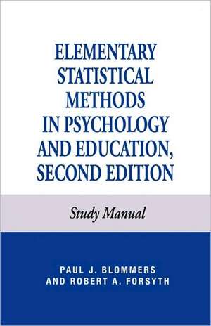 Elementary Statistical Methods in Psychology de Paul J. Blommers