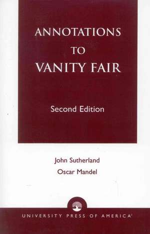 Annotations to Vanity Fair de Oscar Mandel