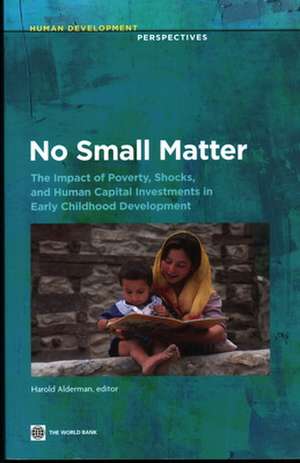 No Small Matter: The Impact of Poverty, Shocks, and Human Capital Investments in Early Childhood Development de Harold H. Alderman