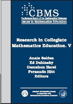 Research in Collegiate Mathematics Education. V de Annie Selden