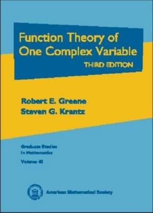 Function Theory of One Complex Variable de Robert E. Greene