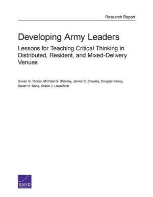 Developing Army Leaders de Susan G. Straus