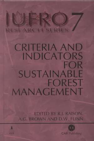 Criteria and Indicators for Sustainable Forest Management de R Raison