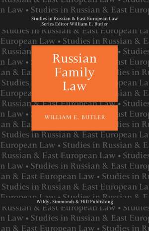 Butler, W: Russian Family Law de William E. Butler