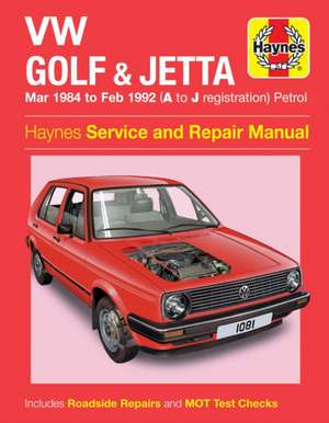 VW Golf & Jetta Mk 2 Petrol (Mar 84 – Feb 92) Haynes Repair Manual de Haynes