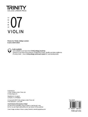 Trinity College London Violin Exam Pieces From 2020: Grade 7 (part only) de Trinity College London