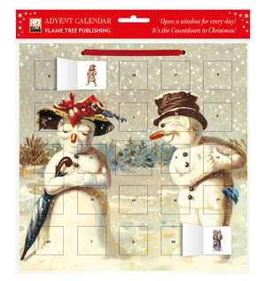 Mr & Mrs Snowman advent calendar (with stickers) de Flame Tree Studio