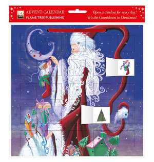 Santa and the Moon advent calendar (with stickers) de Flame Tree Studio