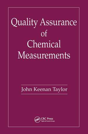 Quality Assurance of Chemical Measurements de John K. Taylor