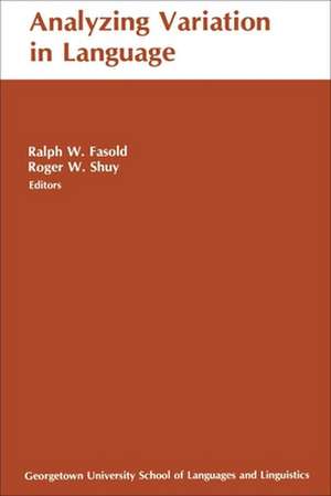 Analyzing Variation in Languages de Ralph W. Fasold