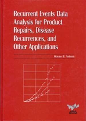 Recurrent Events Data Analysis for Product Repairs, Disease Recurrences, and Other Applications de Wayne B. Nelson