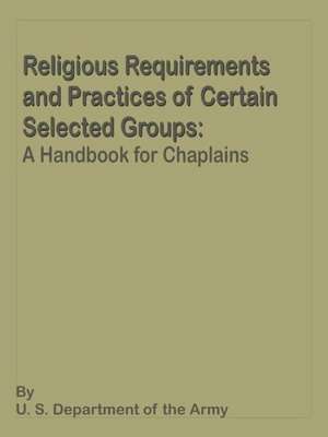 Religious Requirements and Practices: A Handbook for Chaplains de U S Dept of the Army