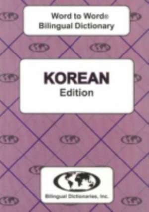 English-Korean & Korean-English Word-to-Word Dictionary de C. Sesma