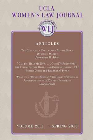 UCLA Women's Law Journal (Volume 20.1) Spring 2013: Book Two de UCLA Women's Law Journal