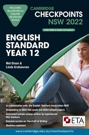 Cambridge Checkpoints NSW English Standard Year 12 2022 de Mel Dixon