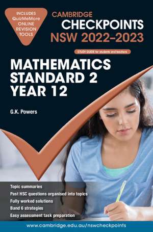 Cambridge Checkpoints NSW Mathematics Standard 2 Year 12 2022–2023 de G. K. Powers