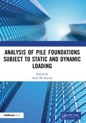 Analysis of Pile Foundations Subject to Static and Dynamic Loading de Amir M. Kaynia