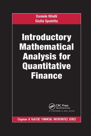 Introductory Mathematical Analysis for Quantitative Finance de Daniele Ritelli