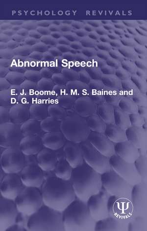 Abnormal Speech de E. J. Boome