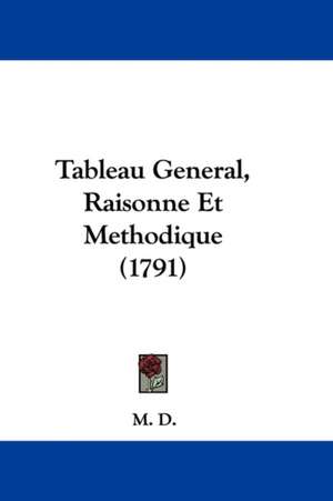 Tableau General, Raisonne Et Methodique (1791) de M. D.