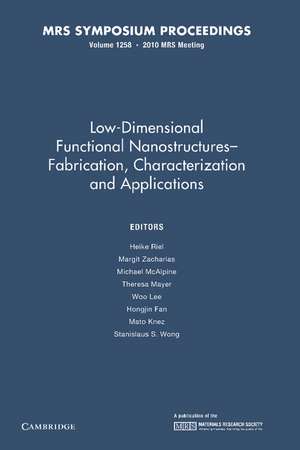 Low-Dimensional Functional Nanostructures—Fabrication, Characterization and Applications: Volume 1258 de Heike Riel