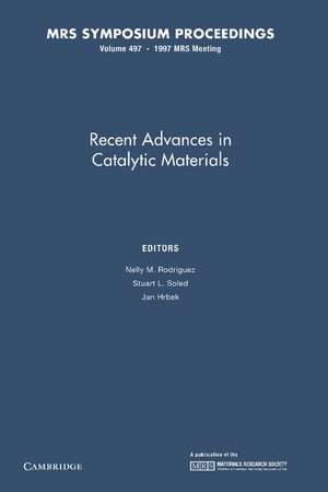 Recent Advances in Catalytic Materials: Volume 497 de Nelly m. Rodriguez