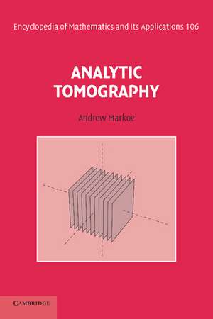 Analytic Tomography de Andrew Markoe