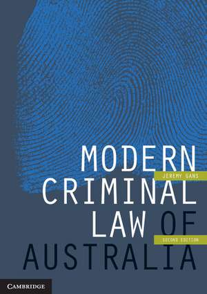 Modern Criminal Law of Australia de Jeremy Gans