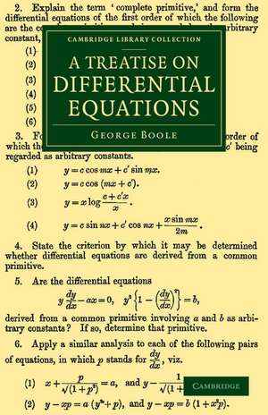 A Treatise on Differential Equations de George Boole