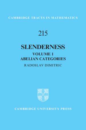 Slenderness: Volume 1, Abelian Categories de Radoslav Dimitric