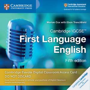 Cambridge IGCSE™ First Language English Cambridge Elevate Digital Classroom Access Card (1 Year) de Marian Cox