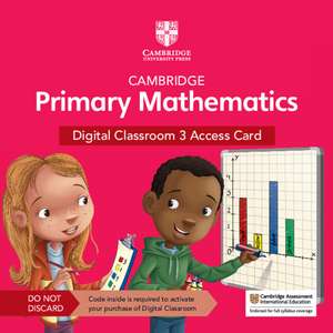 Cambridge Primary Mathematics Digital Classroom 3 Access Card (1 Year Site Licence) de Tutors24