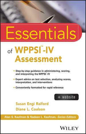 Essentials of WPPSI–IV Assessment de Susan Engi Raiford