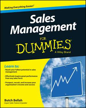 Sales Management For Dummies de B Bellah