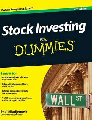 Stock Investing for Dummies de Paul Mladjenovic