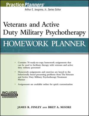 Veterans and Active Duty Military Psychotherapy Homework Planner (w/ Download) de JR Finley