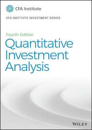 Quantitative Investment Analysis de Cfa Institute
