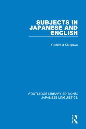 Subjects in Japanese and English de Yoshihisa Kitagawa