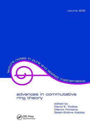 Advances in Commutative Ring Theory de David Dobbs