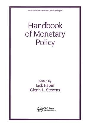 Handbook of Monetary Policy de Jack Rabin