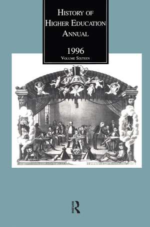 History of Higher Education Annual: 1996 de Roger L. Geiger