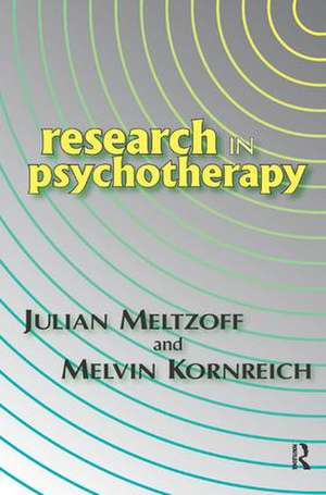 Research in Psychotherapy de Melvin Kornreich