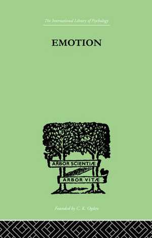 Emotion: A COMPREHENSIVE PHENOMENOLOGY OF THEORIES AND THEIR MEANINGS for de James Hillman