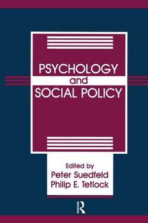 Psychology And Social Policy de Peter Suedfeld