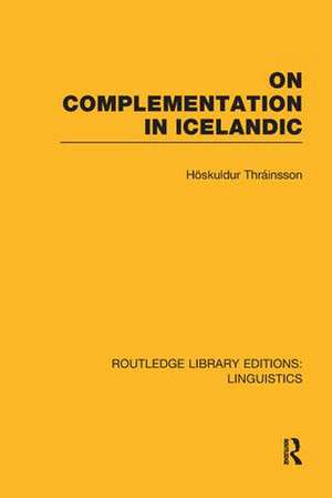 On Complementation in Icelandic de Hoskuldur Thrainsson