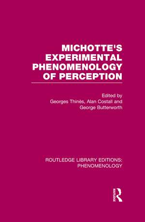 Michotte's Experimental Phenomenology of Perception de Georges Thinés