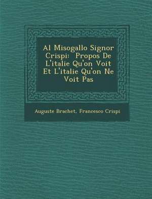 Al Misogallo Signor Crispi: Propos de L'Italie Qu'on Voit Et L'Italie Qu'on Ne Voit Pas de Auguste Brachet